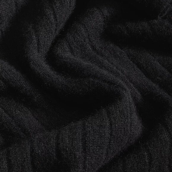 New NWT Charter Club 100% CASHMERE Black Scarf, Ribbed, Warm, Luxury Great Gift - Picture 2 of 8